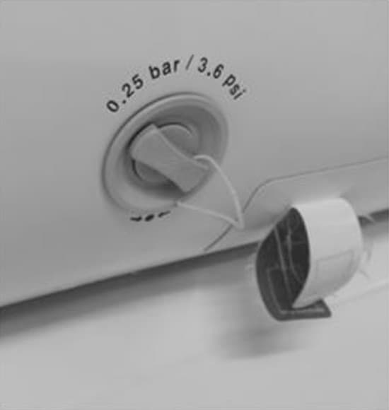 The boat's original valve cap, closed over the valve.