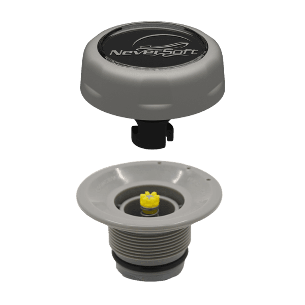 The Neversoft pump shown above a Halkey-Roberts valve base.